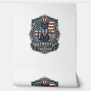 Patriotic Black Cat Vector Graphic Tee (2)_1 Wallpaper