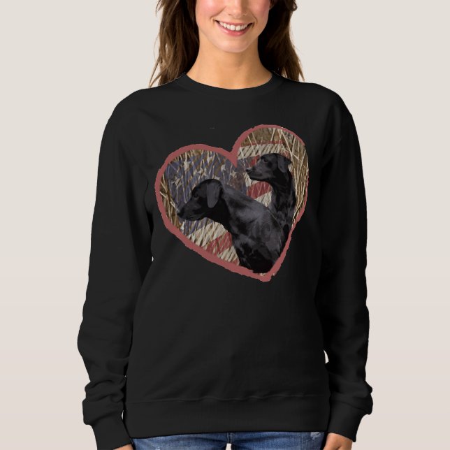 Patriotic Black Lab American Flag Sweatshirt (Front)