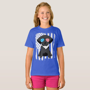 Patriotic Black Labrador Dog T-Shirt