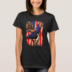 Patriotic Bloodhound American Flag Dog 1 T-Shirt