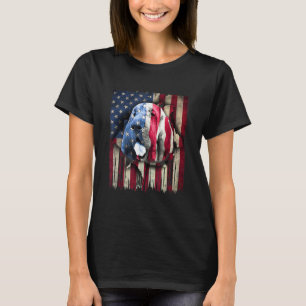 Patriotic Bloodhound American Flag USA Dog T-Shirt