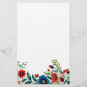 Patriotic Blooms Stationery