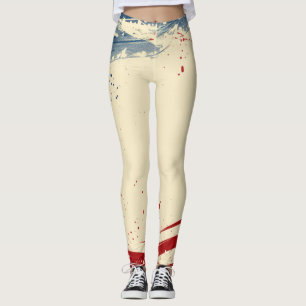 Patriotic Blue and Red Leggings
