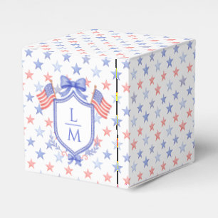 Patriotic Blue and Red Stars Favor Box