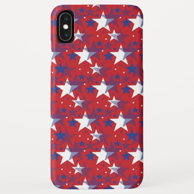 Patriotic Blue And White Stars Case-Mate iPhone Case (Back)