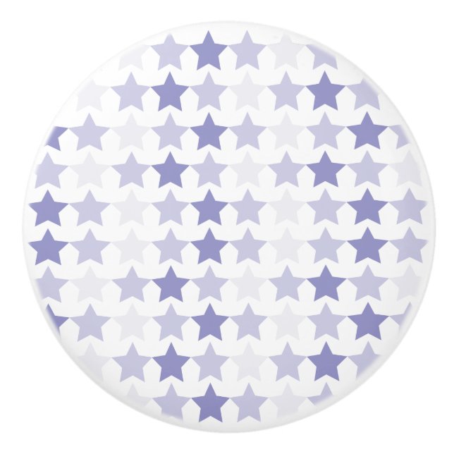 Patriotic Blue Ombre Stars Ceramic Knob (Front)