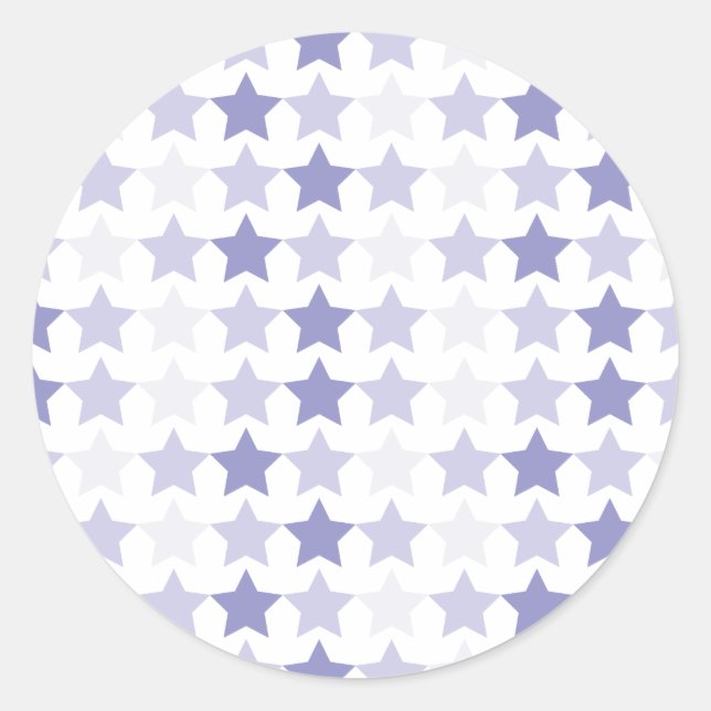 Patriotic Blue Ombre Stars Classic Round Sticker (Front)