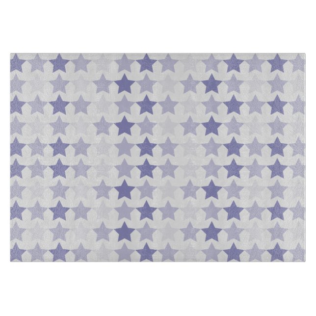 Patriotic Blue Ombre Stars Cutting Board (Front)