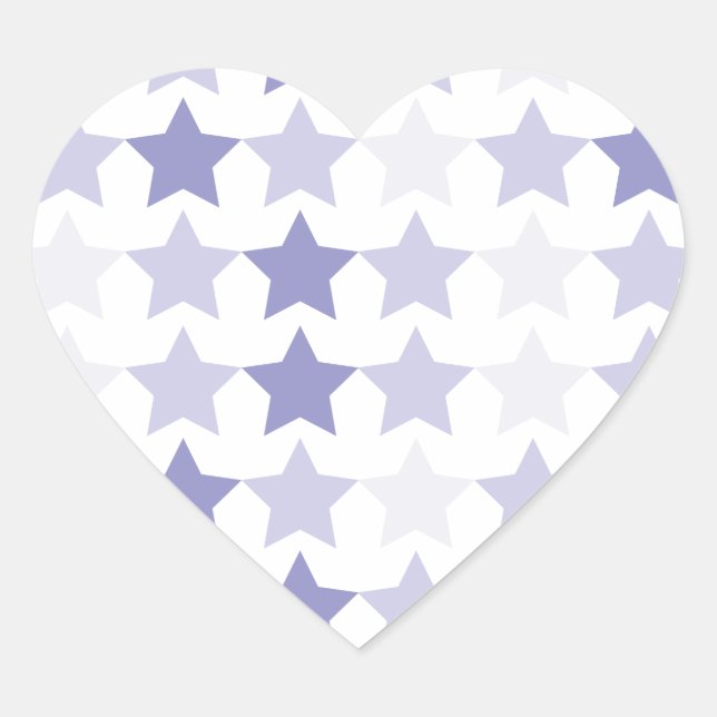 Patriotic Blue Ombre Stars Heart Sticker (Front)