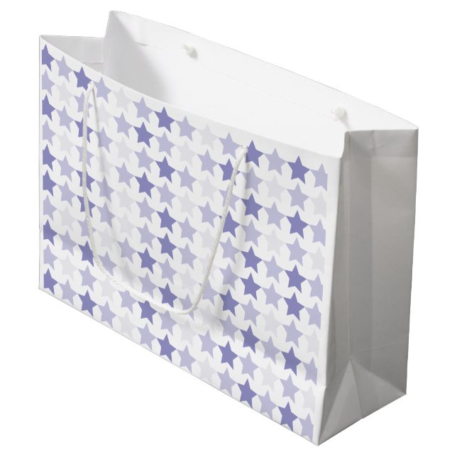 Patriotic Blue Ombre Stars Large Gift Bag (Front Angled)