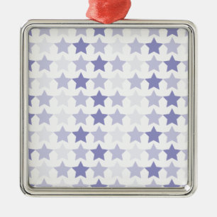 Patriotic Blue Ombre Stars Metal Ornament