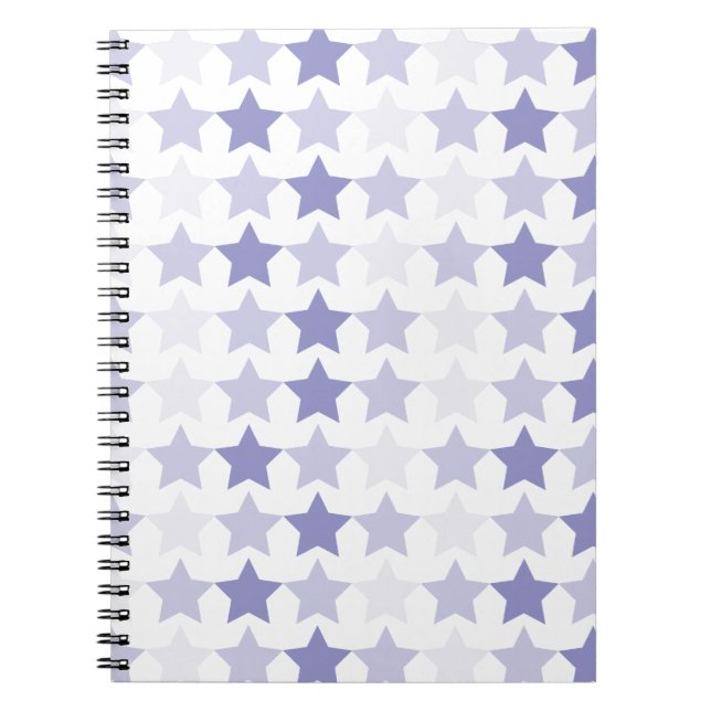 Patriotic Blue Ombre Stars Notebook (Front)