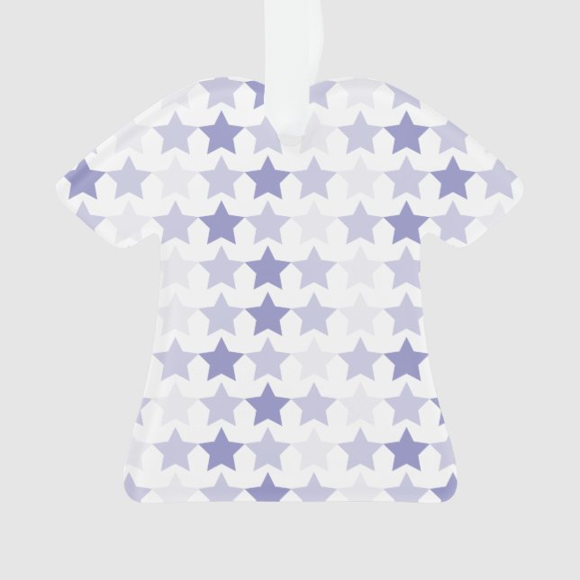 Patriotic Blue Ombre Stars Ornament (Front)