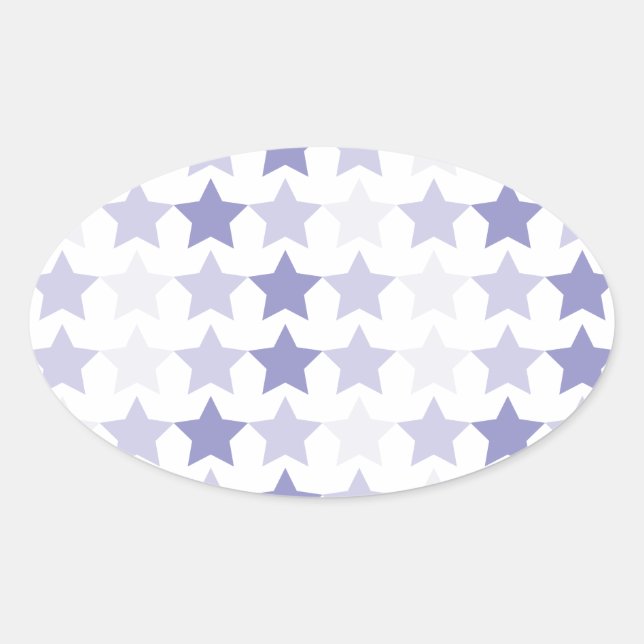 Patriotic Blue Ombre Stars Oval Sticker (Front)