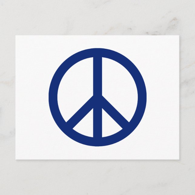 Patriotic Blue Peace Symbol Postcard (Front)