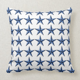 Patriotic Blue Stars on White Field Accent Pillow
