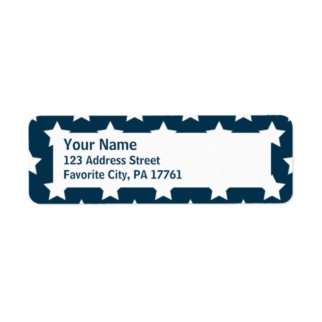 Patriotic Blue Stars Return Address Labels (Front)
