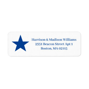 Patriotic blue & white star custom Return Address