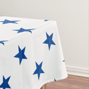 Patriotic blue white stars pattern modern holiday tablecloth