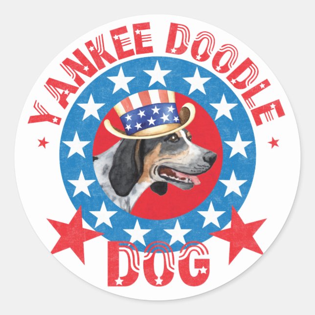 Patriotic Bluetick Classic Round Sticker (Front)