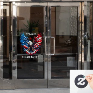 Patriotic Bold Eagle Custom Text Window Cling