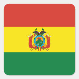 Patriotic Bolivia Flag Square Sticker