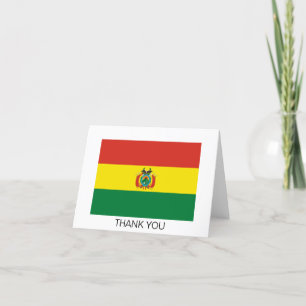 Patriotic Bolivia Flag Thank You Card