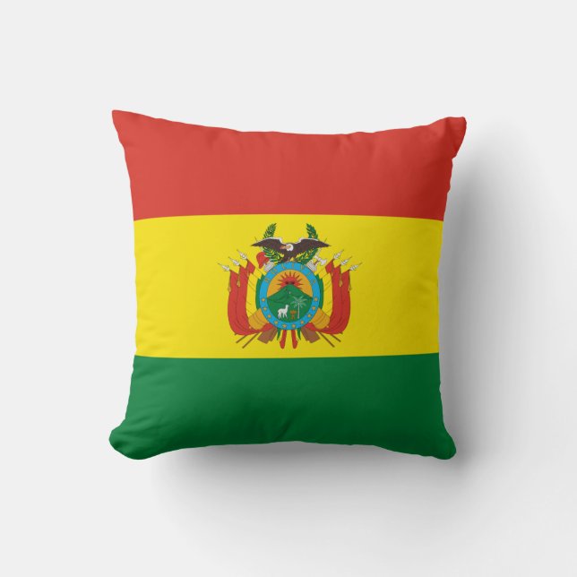 Patriotic Bolivia Flag Throw Pillow (Front)