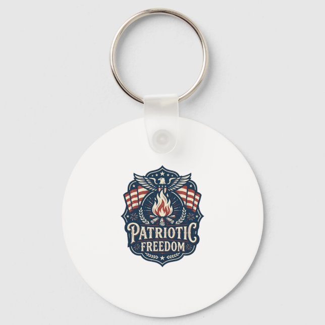 Patriotic Bonfire Night Vector Graphic Tee_1 Keychain (Front)