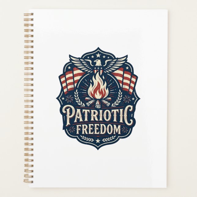 Patriotic Bonfire Night Vector Graphic Tee_1 Planner (Front)