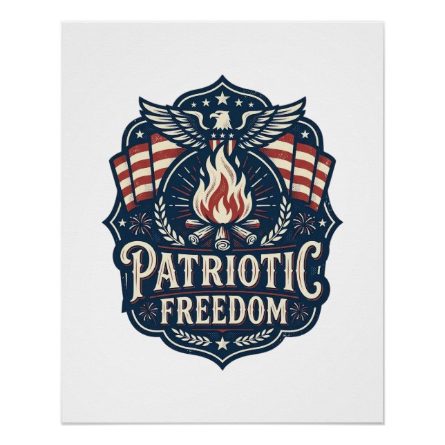 Patriotic Bonfire Night Vector Graphic Tee_1 Poster (Front)