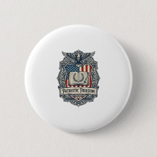 Patriotic Book Club Vector Graphic Tee 2 Inch Round Button