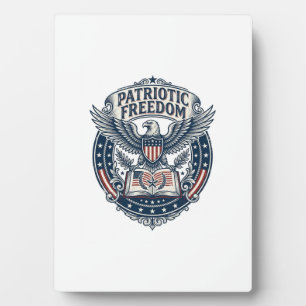 Patriotic Book Club Vector Graphic Tee (2) Plaque