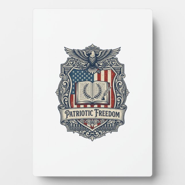 Patriotic Book Club Vector Graphic Tee Plaque (Front)