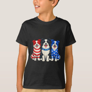 Patriotic Border Collie Dog Shirt USA Flag Puppy