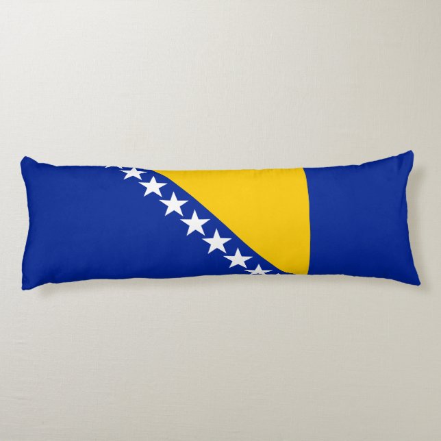 Patriotic Bosnia Herzegovina Flag Body Pillow (Back)