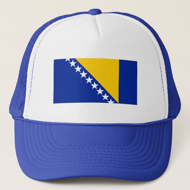 Patriotic Bosnia Herzegovina Flag Trucker Hat (Front)