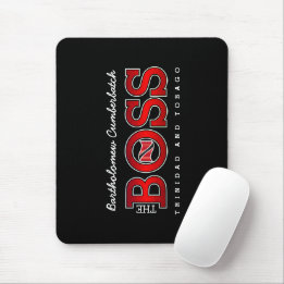 Patriotic BOSS Trinidad and Tobago Flag and NAME Mouse Pad