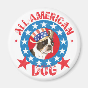 Patriotic Boston Terrier Magnet