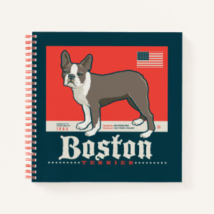 Patriotic   Boston Terrier Notebook