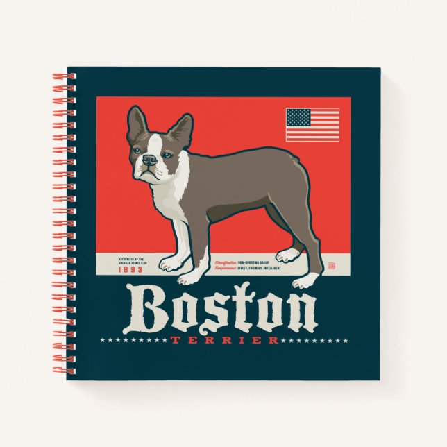 Patriotic | Boston Terrier Notebook (Front)