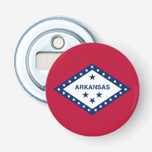 Patriotic bottle opener with Flag of Arkansas