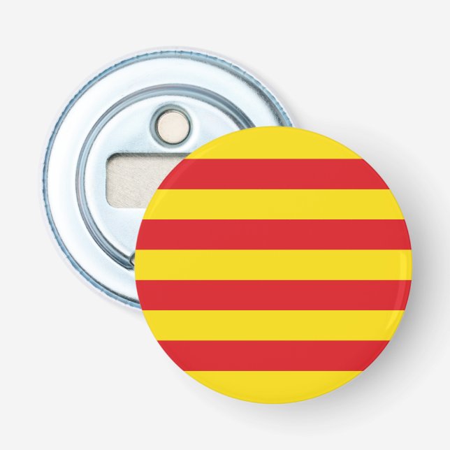 Patriotic bottle opener with Flag of Catalonia (Front)