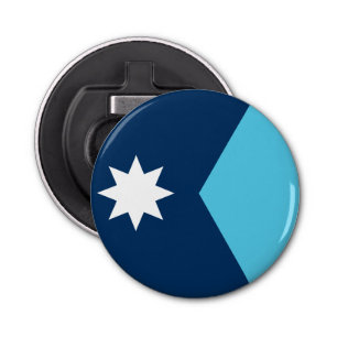 Patriotic bottle opener with Flag of Minnesota, US