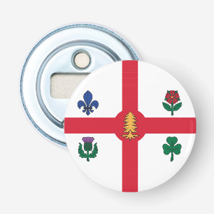Patriotic bottle opener with Flag of Montreal