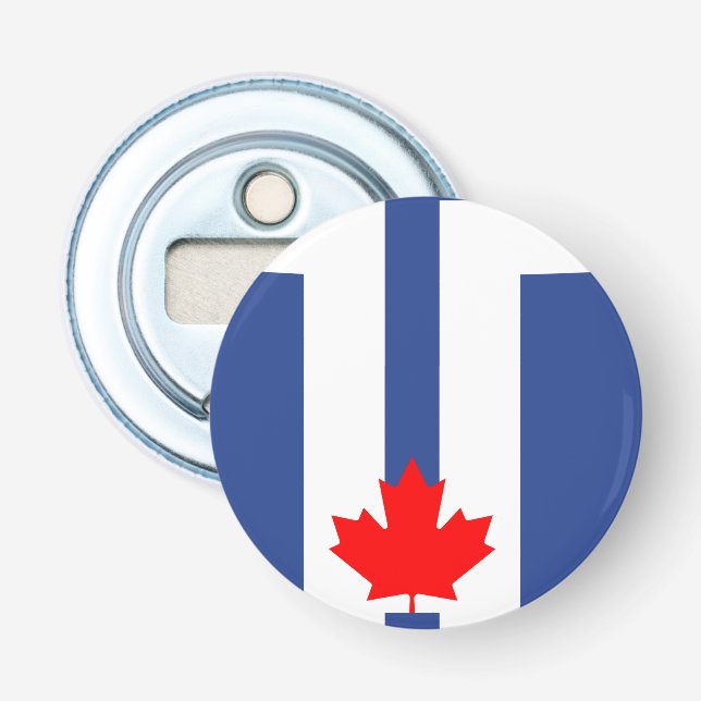 Patriotic bottle opener with Flag of Toronto (Front)