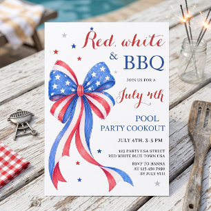Patriotic Bow Party Invitation