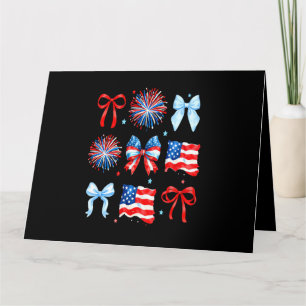 Patriotic Bows And Flags Fourth Of July Card
