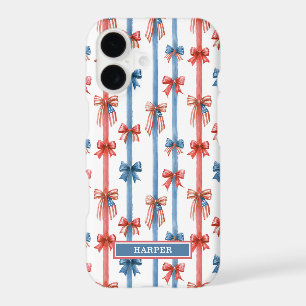Patriotic Bows and Stripes Monogrammed