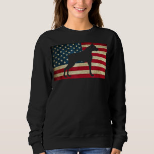 Patriotic Boxer American Flag Dog Sweatshirt